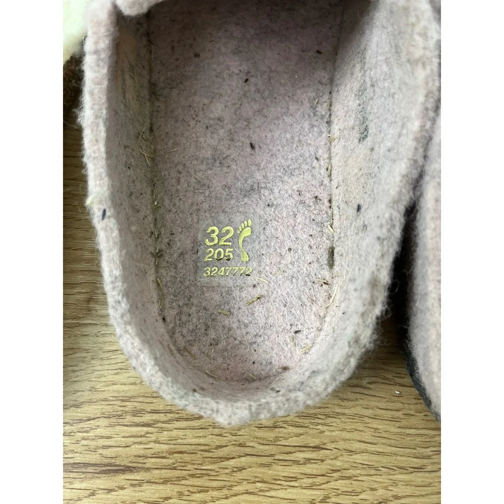 Birkenstock Zermatt Shearling Clog Kids 32 Light Rose Pink Wool Felt Slippers